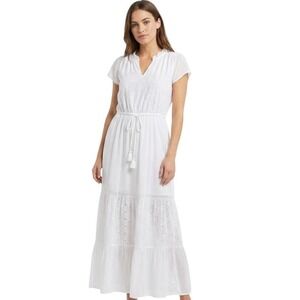NWT Sonoma Goods For Life Dress Women S White Eyelet Cottagecore Coastal Cowgirl